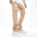 Men's Casual Straight Leg Jeans - Classic Washed Denim Pants For Youth, Comfortable Cotton Blend, Summer Streetwear (XS-XXL)_mkmklike.com