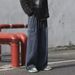 Men's Clothing Trendy Wide Leg Jeans High Street Style Loose Straight Leg Black Workwear Men's And Women's Street Style Pants_mkmklike.com