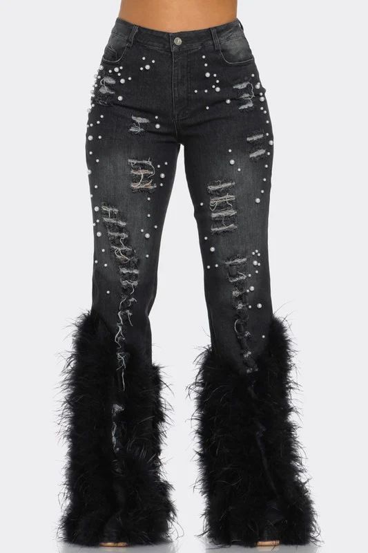 New Arrivals Women's Clothing Beaded Casual Jeans Long Beard Fashion Denim From American Styles_mkmklike.com