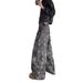 Pulse European And American Star Print Cool Denim Men High Street Vibe Style Loose Wide Leg Camouflage Pants_mkmklike.com