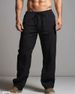 New 2026Men's Cotton Linen Casual Pants Comfortable Straight Leg Drawstring Waist Plus Size Loose Fit S-4XL_mkmklike.com