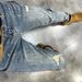 Men's Distressed Jeans With Paint Splatter Design - Slim Fit Stretch Denim Pants For Summer, Trendy Casual Nine-Pants For Youth_mkmklike.com