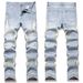 "Men's Slim Straight Embroidered Denim Jeans - Trendy Streetwear Casual Pants With Comfort Fit_mkmklike.com