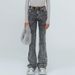 Women's Clothing Phantom Snowflake Flared Jeans Stretch Retro Hot Girl Trousers 24 Winter New_mkmklike.com