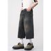 Men's Clothing Loose Wide Leg Retro Distressed Flared Cropped Pants_mkmklike.com