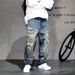 Men's Clothing Loose Straight Leg Distressed Jeans Retro American Style Street Fashion Brand Clothing_mkmklike.com