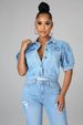 New Denim Jacket Short Sleeve Puff Sleeve Jacket Women_mkmklike.com