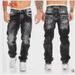 Men's Casual Distressed Straight Leg Jeans Trendy European American Style Hip Hop Pocket Trousers_mkmklike.com