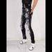 Men's Clothing Ripped Black And White Patch Trend Elastic Slim Fit Pants High End Casual Men's Pants_mkmklike.com