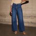 Women's Clothing Spring New Retro Blue Straight Jeans Women's High End Temperament Wide Leg Pants_mkmklike.com
