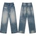 Men's Clothing Men's Versatile Whiskered Casual Jeans Stone Wash Straight Leg Blue Vibe Clothing For Autumn For Formal & Casual_mkmklike.com