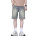 Star Pattern Denim Shorts Men's 2026 New American Retro Medium Pants Summer Thin Loose Straight Five-point Pants_mkmklike.com