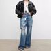 Women's Clothing Minimalist, Cool And Fashionable Style, Turkish Imported Ripped Irregular Folded Placket, Lazy Jeans For Women_mkmklike.com