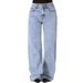 Women's High-Waisted Straight Leg Jeans – Trendy Baggy Fit, Stretch-Free Cotton Denim, Sweet & Edgy Streetwear Style_mkmklike.com