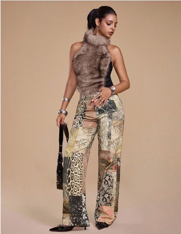Women's 3D Digital Printed Denim Jeans Retro Street Style Top Selling Brand_mkmklike.com