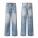 Men's Clothing High Street Retro Jeans Men And Women Loose Straight High End Sense Of Wide Leg Pants Handsome Pants_mkmklike.com