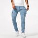 "Men's Slim Fit Side Pocket Jeans – Streetwear Style | Tretch Denim | Urban Utility Pants"_mkmklike.com