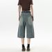 American Retro Straight-leg Large-pocket Cropped Jeans With Curved Patchwork, Trendy Brand, Cool And Loose Wide-leg_mkmklike.com