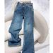 Women's Clothing High Waist Wide Leg Narrow Version Retro Straight Loose Floor Length Jeans For Women Summer_mkmklike.com
