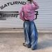 Men's Clothing Men's High Street Style Distressed Jeans Wide Leg Pants Loose Fit High End Floor Length Trousers Trendy Spring_mkmklike.com
