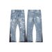 Men's Clothing Hand Painted Ink Splashing Drawstring High Street Casual Sports Sweatpants Flared Trousers_mkmklike.com