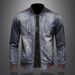 Pulse Pulse Men's 2025 Autumn New Vintage Denim European And American Style Motorcycle Jacket Warm Stand Collar_mkmklike.com