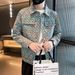 Japanese Retro Diamond Pattern Denim For Men, Spring And Autumn, Trendy Loose Washed Ins American Style Casual Shirt_mkmklike.com
