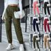Women's Clothing New Women's Multi color Casual Overalls Multi pocket Skinny Pants Women_mkmklike.com