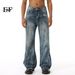 EF JEANS | 2024 New American Retro Old Polished And Slightly Straight Versatile Casual Jeans_mkmklike.com