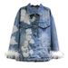Women’s Clothing Spring New European Fashion Heavy Beaded Sequined Stitching Ostrich Fur Denim Jacket Women's Trend_mkmklike.com
