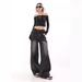 American Retro Loose Wide-leg Black Jeans For Women, 2024 Autumn New Slimming Straight Drapey Floor-length Pants_mkmklike.com