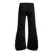Punk Ripped Patchwork Denim Flared Pants Men's Hippie Trendy Vibes Heavy Pleated Stacked Floor-Length Trousers_mkmklike.com