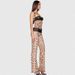 Women's Clothing Leopard print tops mesh see through lace tube top suspender trousers_mkmklike.com