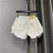 European Style White Denim Shorts For Women, 2026 New Summer Style, Hot Girl Ripped Jeans, Casual And Fashionable Wide Leg A Line Hot Pants_mkmklike.com