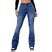 Women's Clothing High Waist Straight Jeans Slim Fit Slim Elastic Flared Pants_mkmklike.com