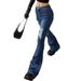 Women's Clothing Spring and Summer Women's Jeans Bell bottom Pants Ripped Slim Fit High Waist Jeans Women_mkmklike.com