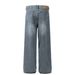 High Two-Piece Patchwork Jeans For Men Street Style Hip-Hop Loose Casual Cool Washed Straight Long Pants_mkmklike.com
