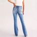 Women's High-Waisted Embroidered Skinny Jeans – Stretch Denim With Gothic Stitching (S-XXL, Light Blue, Cotton Blend, Slim Fit, Gothic Streetwear)_mkmklike.com