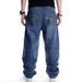 Suitable For All Seasons Hip Hop Jeans Men's Trendy Loose Embroidered Long Plus Size Street Dance Skateboard Pants_mkmklike.com