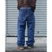 Vintage Distressed Workwear Pants - Relaxed Straight Leg French Carpenter Trousers With Paint Splatter Effect_mkmklike.com