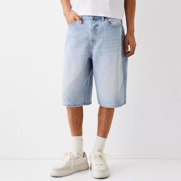 Laike Men's Denim Shorts Trendy Loose Fit Casual mid Length Straight Leg Pants Cross Border Style New Summer Versatile_mkmklike.com