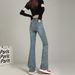 ELLE Orange Silk#High Street Retro High Waist Flared Jeans For Women Spring Summer Ins Style Stretch Slim Fit Slimming Wide_mkmklike.com