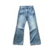 Men's Clothing Ice Blue Cream 517 Flared Loose Wide Leg Washed Vintage Jeans Silo Straight_mkmklike.com
