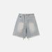 Unisex American Retro Washed Frayed Rhinestone Denim Shorts Y2K Style Loose Fit Versatile Five Point Shorts_mkmklike.com