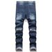 Men's Slim Fit Stretch Denim Jeans Heavy Duty Washed Motorcycle Street Style Original_mkmklike.com