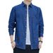 Northfold Spring And Pure Cotton Denim Men's Long Sleeve Hong Kong Style Casual Autumn Jacket Shirt_mkmklike.com