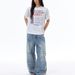 High Waisted Wide Leg Jeans Ripped For Women Slimming Loose Retro Floor Length Straight Leg Pants Spring_mkmklike.com