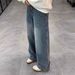 American High Street Retro Wide-leg Jeans For Men And Women, Loose Washed Long Straight-leg Pants, Men's Relaxed_mkmklike.com