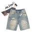 Men's Distressed Straight-Leg Denim Shorts Vintage American Style Relaxed Fit Comfortable_mkmklike.com