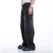 Unisex High Street Washed Black & Grey Relaxed Straight Leg Jeans - Mid Rise, Loose Fit, Wide Leg For Men & Women_mkmklike.com